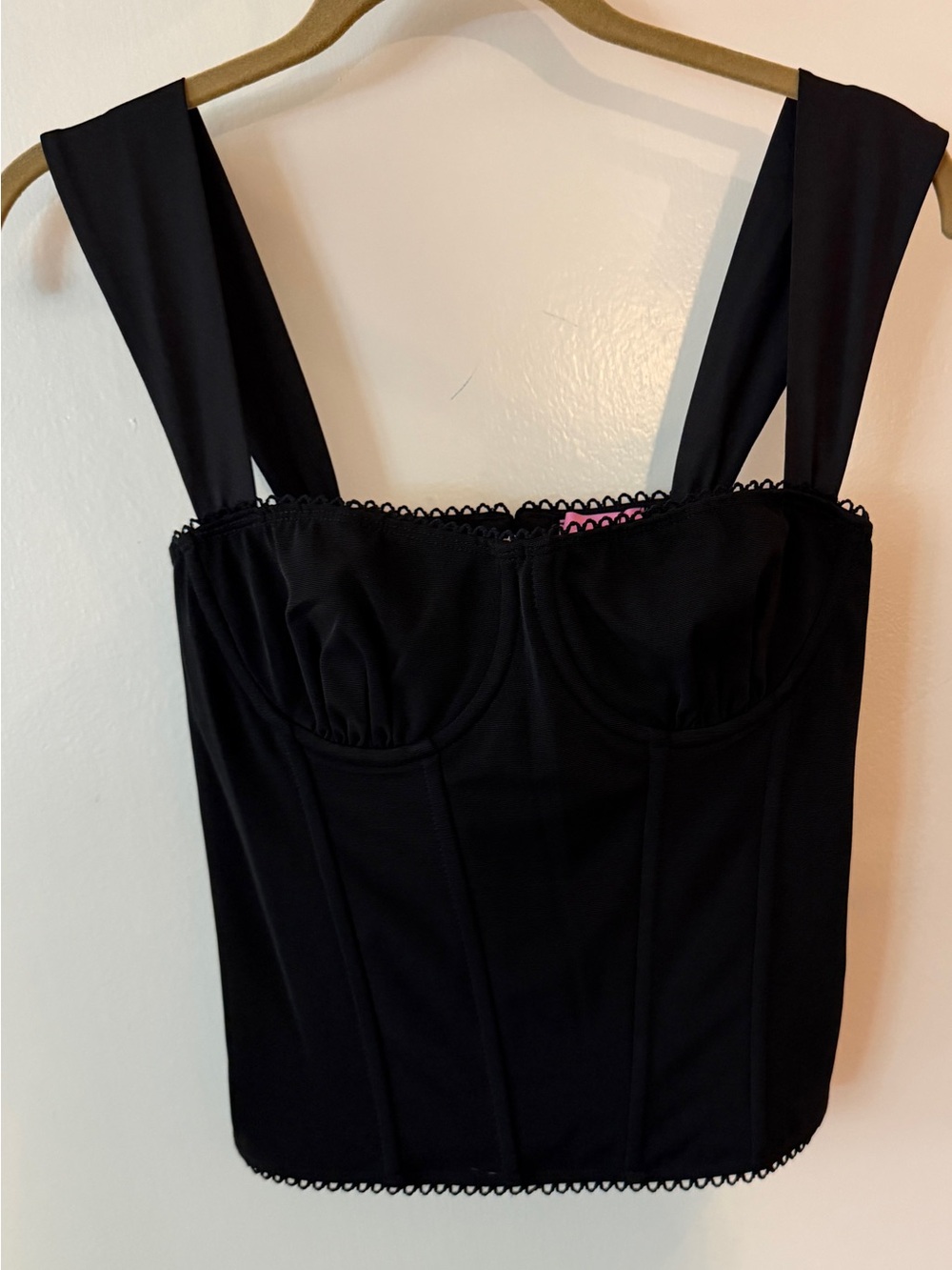 Edikted Marcella wide strap corset top sz Small black NWT - Picture 6 of 7